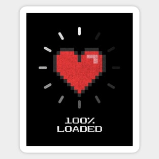 My heart is 100% loaded for you Gamer Couple Sticker